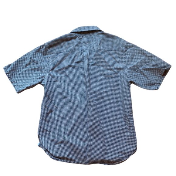 Tommy Hilfiger Boys’ Button-Up Shirt navy & white checkered pattern– Youth Small - Picture 3 of 12